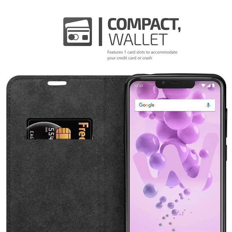 Cadorabo Hülle kompatibel mit WIKO VIEW 2 GO Schutzhülle mit Magnetverschluss, Standfunktion und Kartenfach