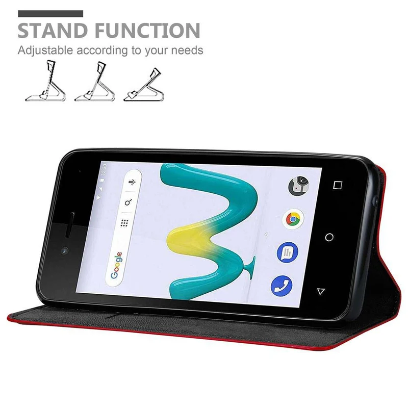 Cadorabo Hülle kompatibel mit WIKO SUNNY 3 MINI Schutzhülle mit Magnetverschluss, Standfunktion und Kartenfach