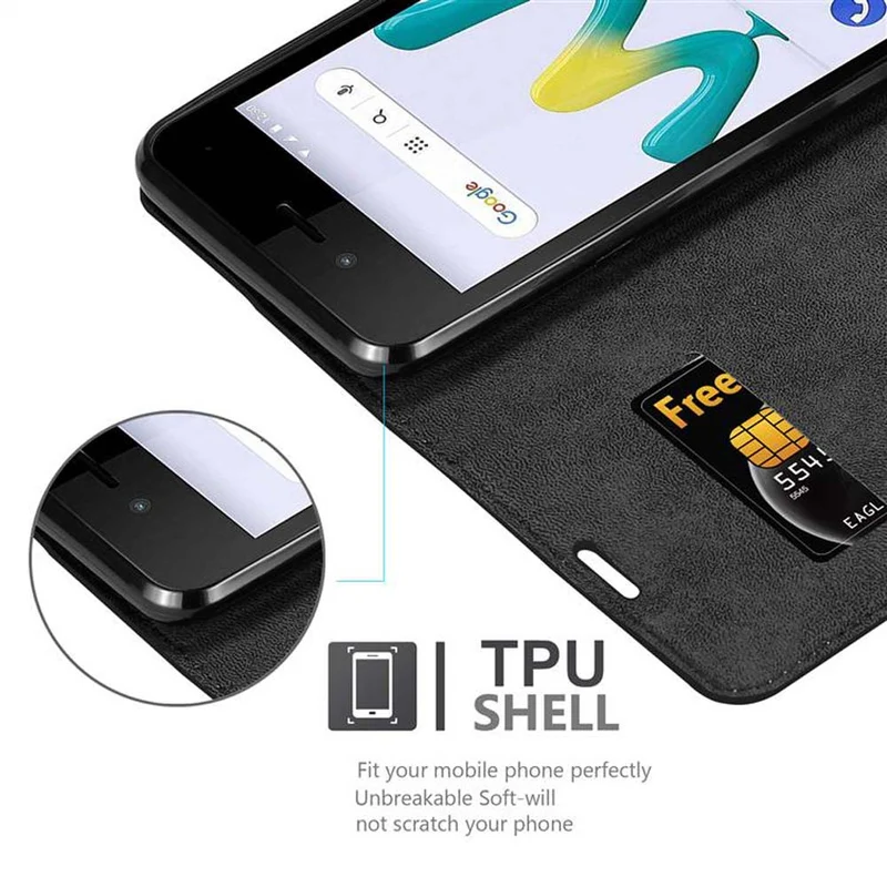 Cadorabo Hülle kompatibel mit WIKO SUNNY 3 MINI Schutzhülle mit Magnetverschluss, Standfunktion und Kartenfach