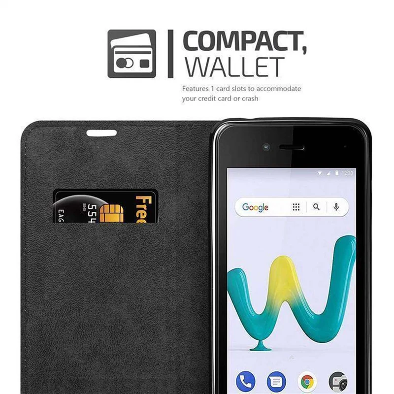 Cadorabo Hülle kompatibel mit WIKO SUNNY 3 MINI Schutzhülle mit Magnetverschluss, Standfunktion und Kartenfach