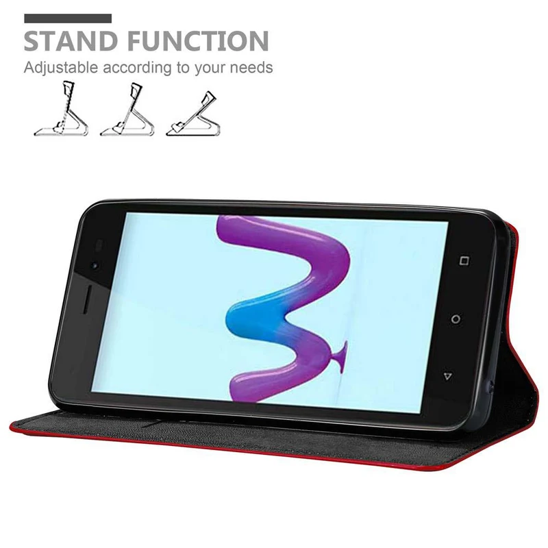 Cadorabo Hülle kompatibel mit WIKO SUNNY 3 Schutzhülle mit Magnetverschluss, Standfunktion und Kartenfach