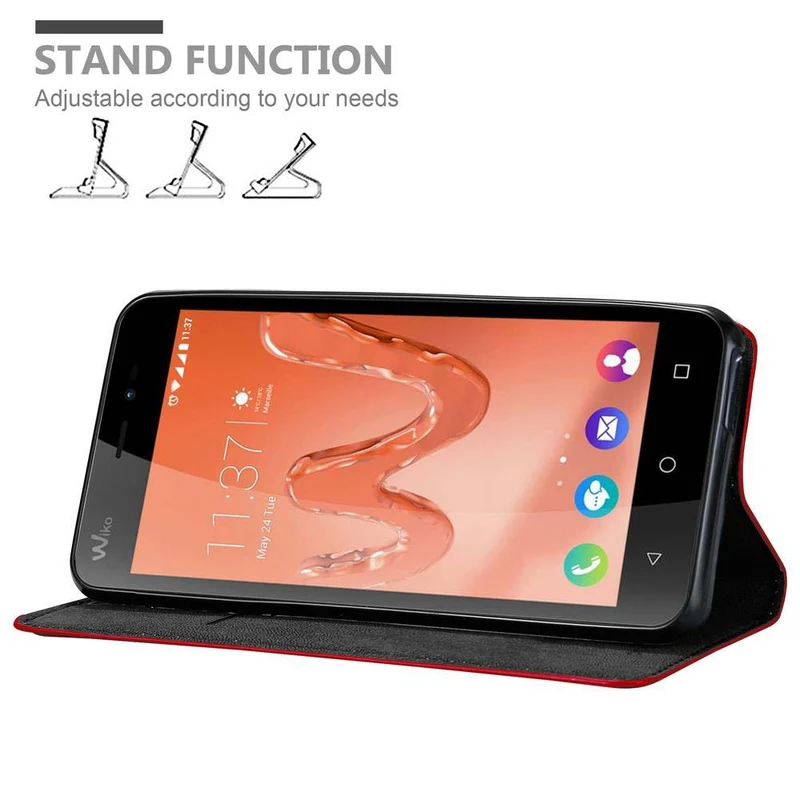 Cadorabo Hülle kompatibel mit WIKO FREDDY Schutzhülle mit Magnetverschluss, Standfunktion und Kartenfach