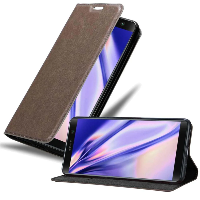 Cadorabo Hülle kompatibel mit Sony Xperia XA2 PLUS Schutzhülle mit Magnetverschluss, Standfunktion und Kartenfach