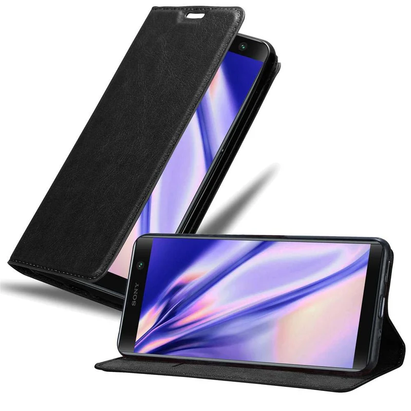 Cadorabo Hülle kompatibel mit Sony Xperia XA2 PLUS Schutzhülle mit Magnetverschluss, Standfunktion und Kartenfach