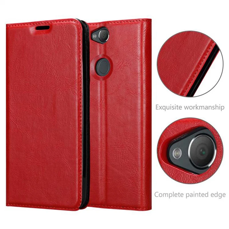 Cadorabo Hülle kompatibel mit Sony Xperia XA2 PLUS Schutzhülle mit Magnetverschluss, Standfunktion und Kartenfach