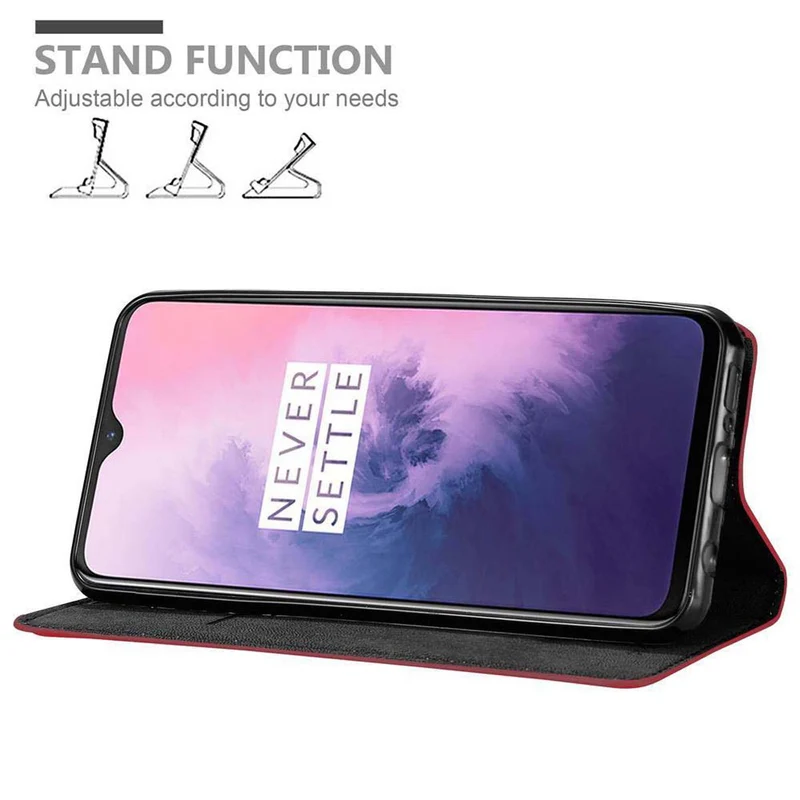 Cadorabo Hülle kompatibel mit OnePlus 6T Schutzhülle mit Magnetverschluss, Standfunktion und Kartenfach