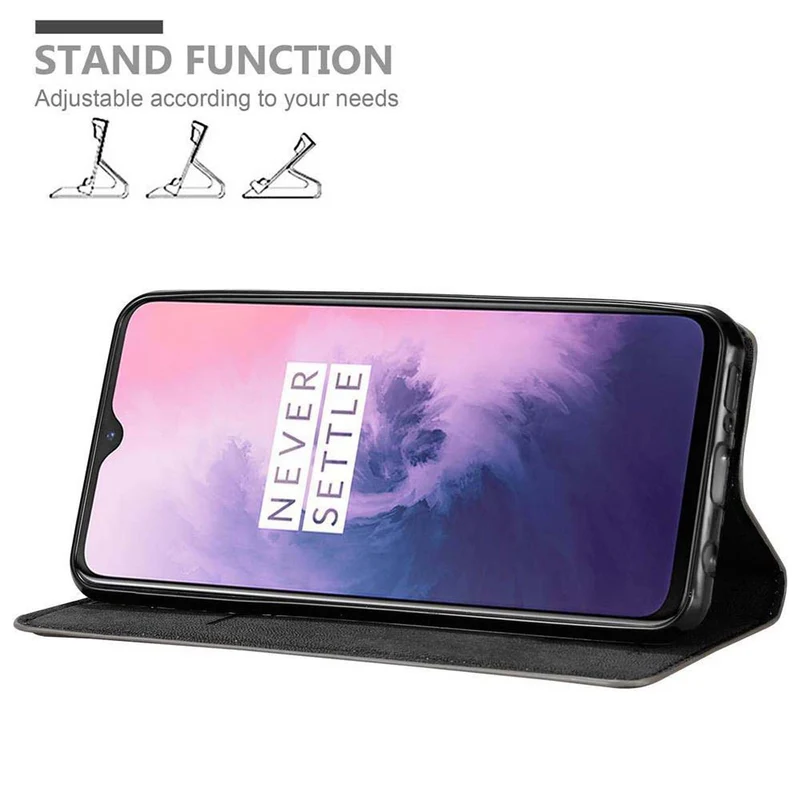 Cadorabo Hülle kompatibel mit OnePlus 6T Schutzhülle mit Magnetverschluss, Standfunktion und Kartenfach