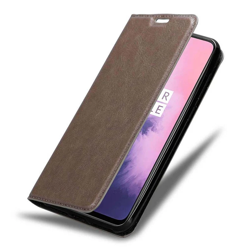Cadorabo Hülle kompatibel mit OnePlus 6T Schutzhülle mit Magnetverschluss, Standfunktion und Kartenfach