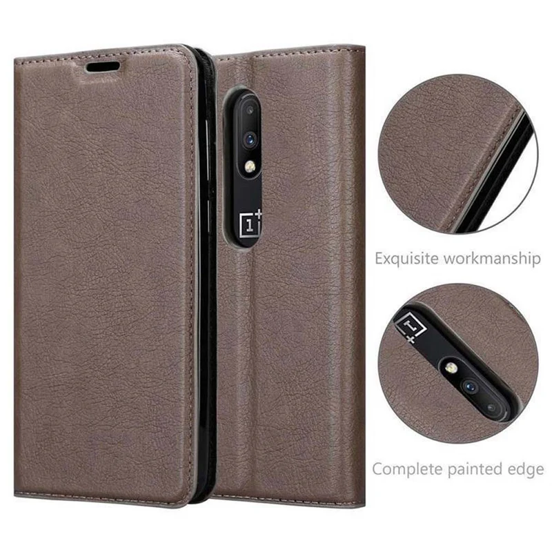 Cadorabo Hülle kompatibel mit OnePlus 6T Schutzhülle mit Magnetverschluss, Standfunktion und Kartenfach