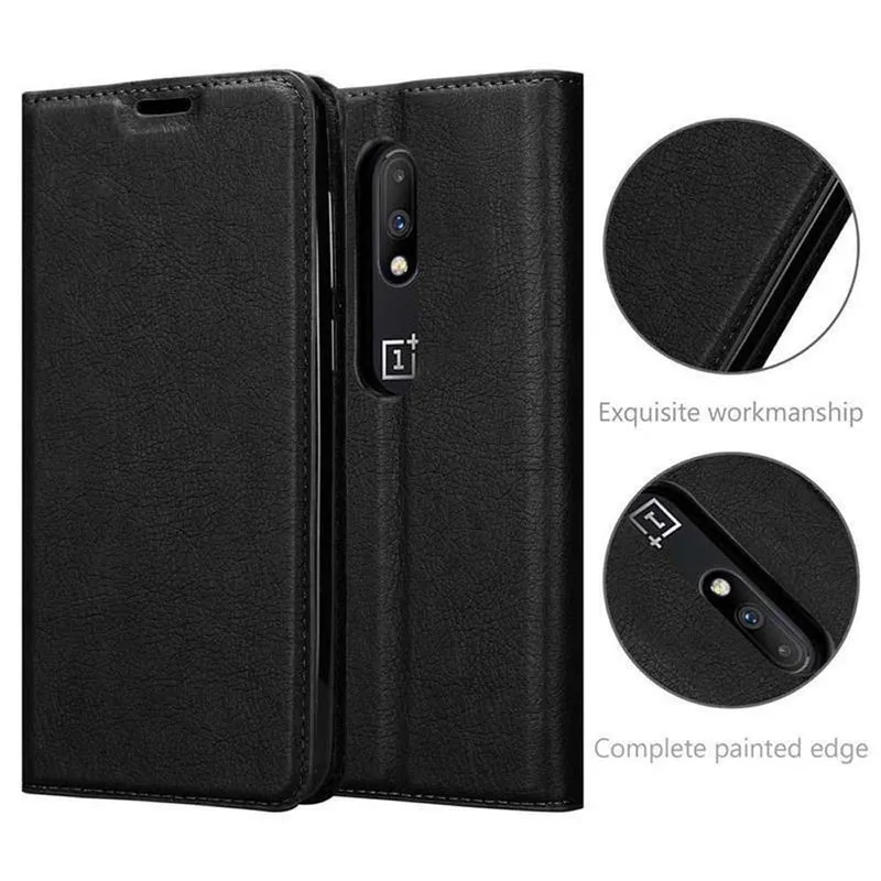 Cadorabo Hülle kompatibel mit OnePlus 6T Schutzhülle mit Magnetverschluss, Standfunktion und Kartenfach