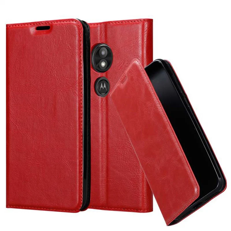 Cadorabo Hülle kompatibel mit Motorola MOTO E5 PLAY Schutzhülle mit Magnetverschluss, Standfunktion und Kartenfach