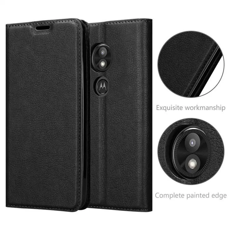Cadorabo Hülle kompatibel mit Motorola MOTO E5 PLAY Schutzhülle mit Magnetverschluss, Standfunktion und Kartenfach