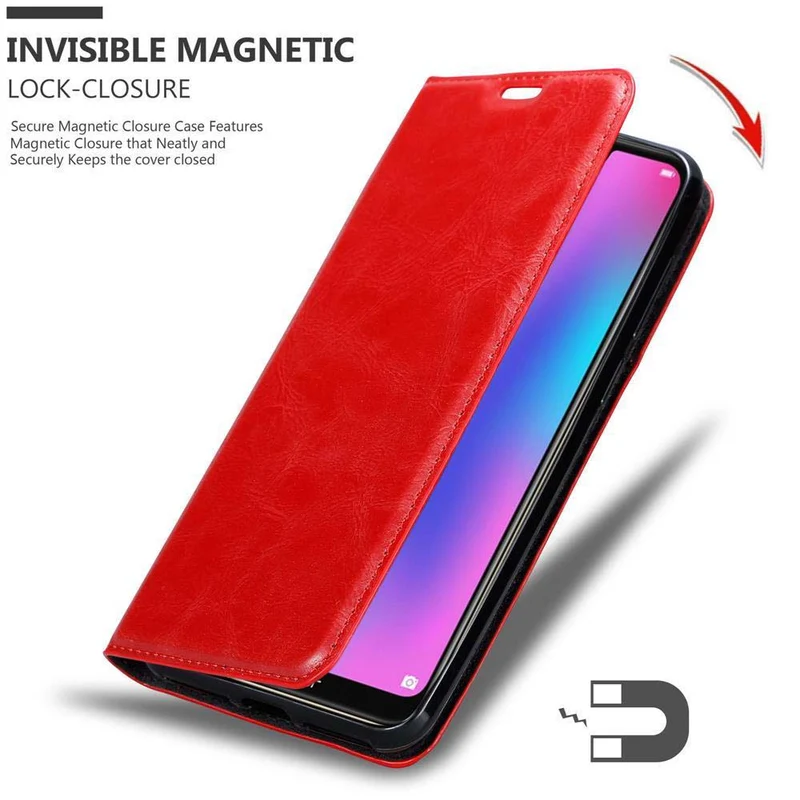 Cadorabo Hülle kompatibel mit Honor 8C Schutzhülle mit Magnetverschluss, Standfunktion und Kartenfach