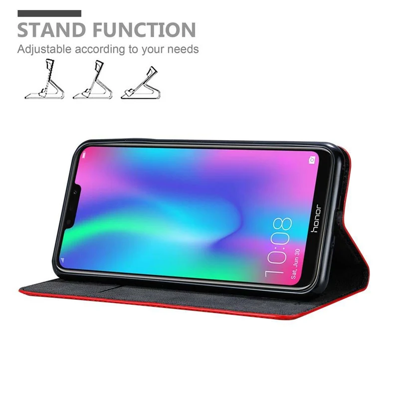 Cadorabo Hülle kompatibel mit Honor 8C Schutzhülle mit Magnetverschluss, Standfunktion und Kartenfach