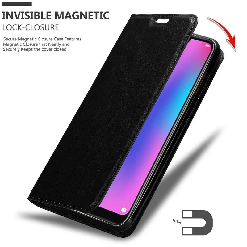 Cadorabo Hülle kompatibel mit Honor 8C Schutzhülle mit Magnetverschluss, Standfunktion und Kartenfach