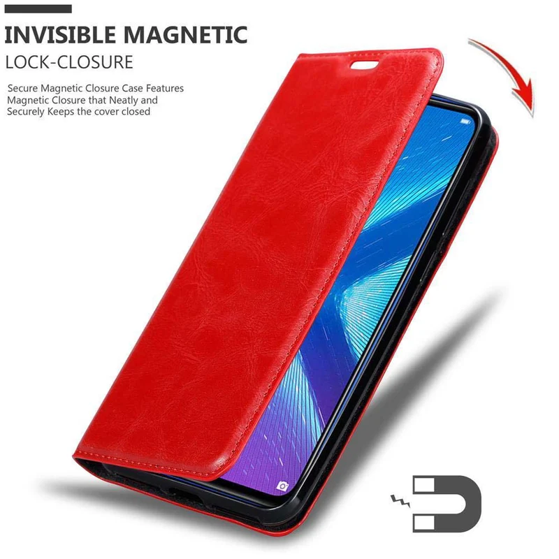 Cadorabo Hülle kompatibel mit Honor 8X Schutzhülle mit Magnetverschluss, Standfunktion und Kartenfach