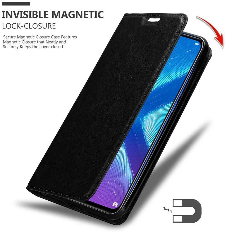 Cadorabo Hülle kompatibel mit Honor 8X Schutzhülle mit Magnetverschluss, Standfunktion und Kartenfach