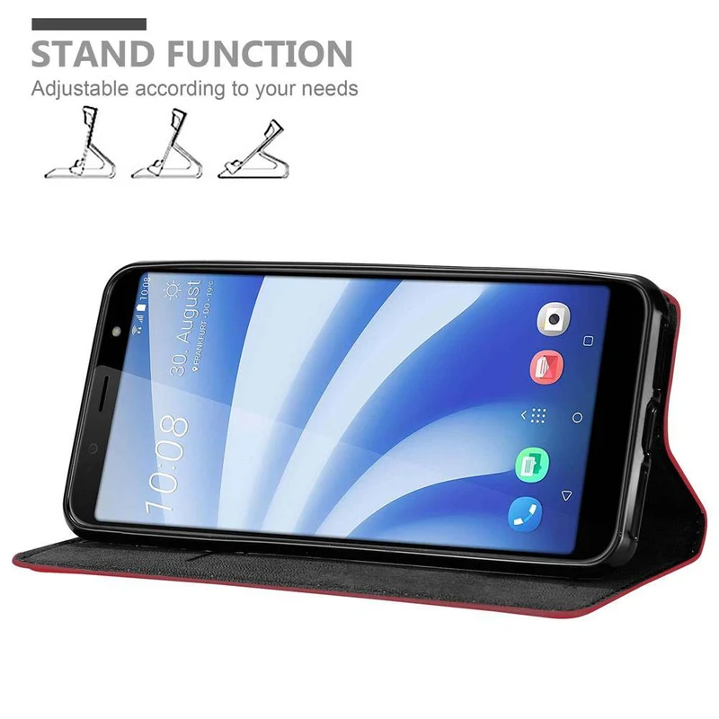 Cadorabo Hülle kompatibel mit HTC U12 LIFE Schutzhülle mit Magnetverschluss, Standfunktion und Kartenfach