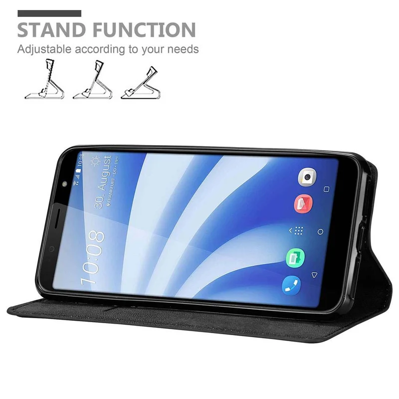 Cadorabo Hülle kompatibel mit HTC U12 LIFE Schutzhülle mit Magnetverschluss, Standfunktion und Kartenfach