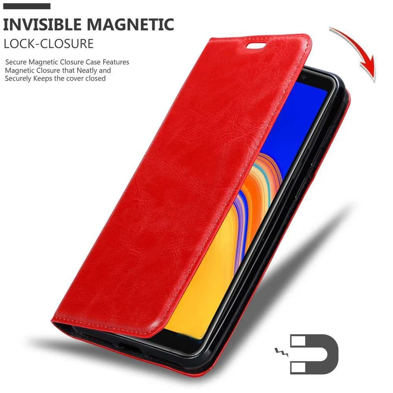 Cadorabo Hülle kompatibel mit Samsung Galaxy A6s Schutzhülle mit Magnetverschluss, Standfunktion und Kartenfach