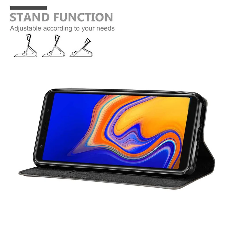 Cadorabo Hülle kompatibel mit Samsung Galaxy A6s Schutzhülle mit Magnetverschluss, Standfunktion und Kartenfach