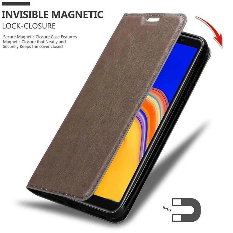 Cadorabo Hülle kompatibel mit Samsung Galaxy A6s Schutzhülle mit Magnetverschluss, Standfunktion und Kartenfach
