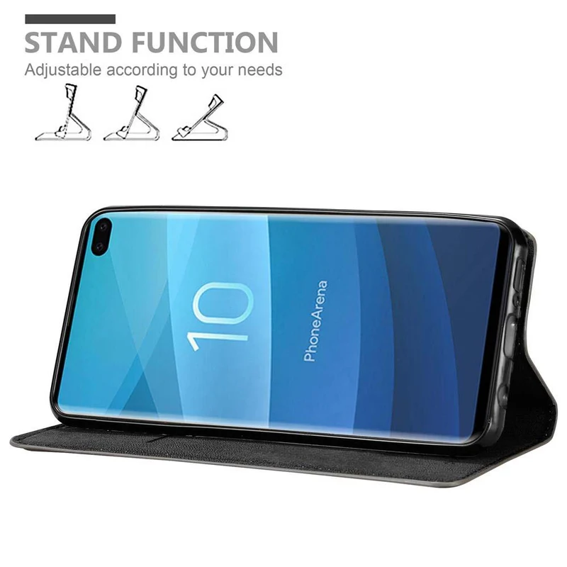 Cadorabo Hülle kompatibel mit Samsung Galaxy S10 PLUS Schutzhülle mit Magnetverschluss, Standfunktion und Kartenfach