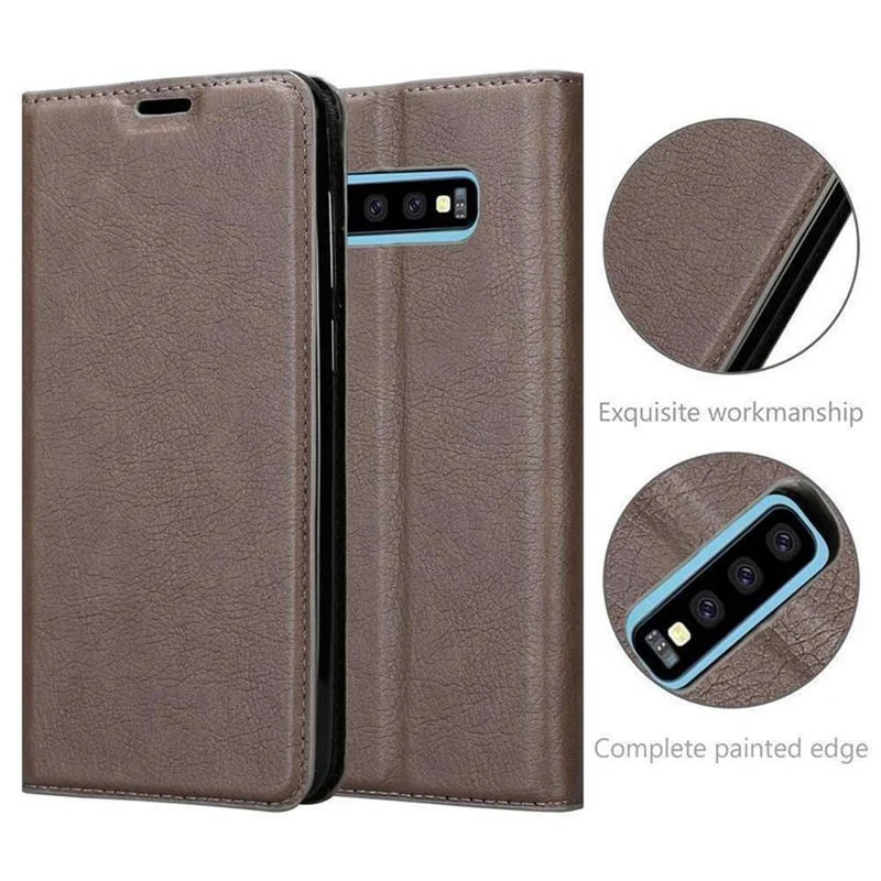 Cadorabo Hülle kompatibel mit Samsung Galaxy S10 PLUS Schutzhülle mit Magnetverschluss, Standfunktion und Kartenfach