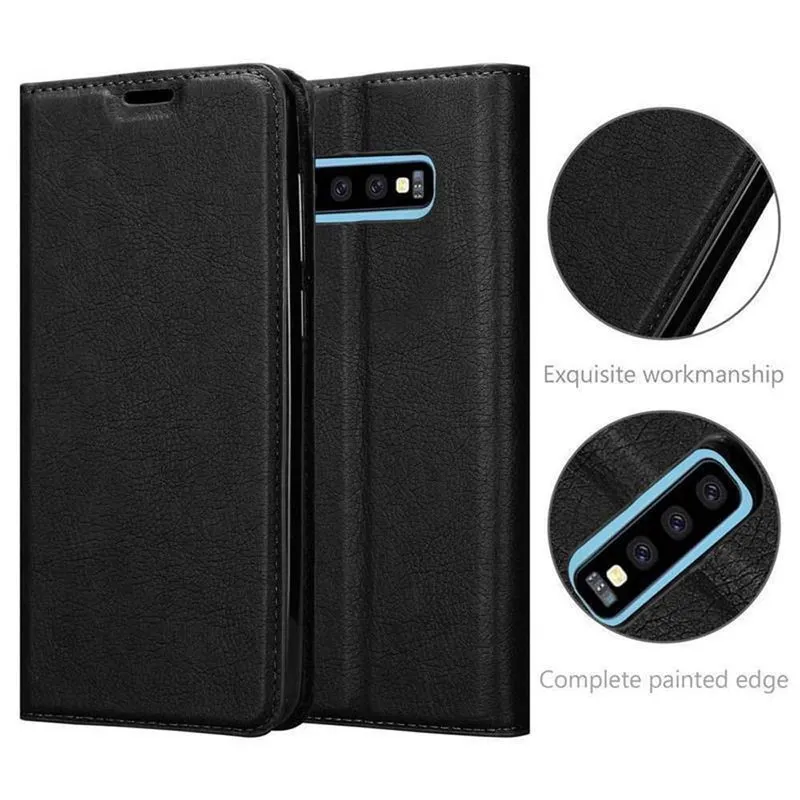 Cadorabo Hülle kompatibel mit Samsung Galaxy S10 PLUS Schutzhülle mit Magnetverschluss, Standfunktion und Kartenfach