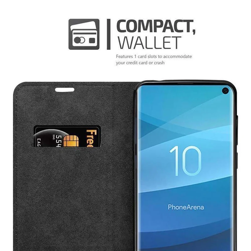 Cadorabo Hülle kompatibel mit Samsung Galaxy S10 4G Schutzhülle mit Magnetverschluss, Standfunktion und Kartenfach