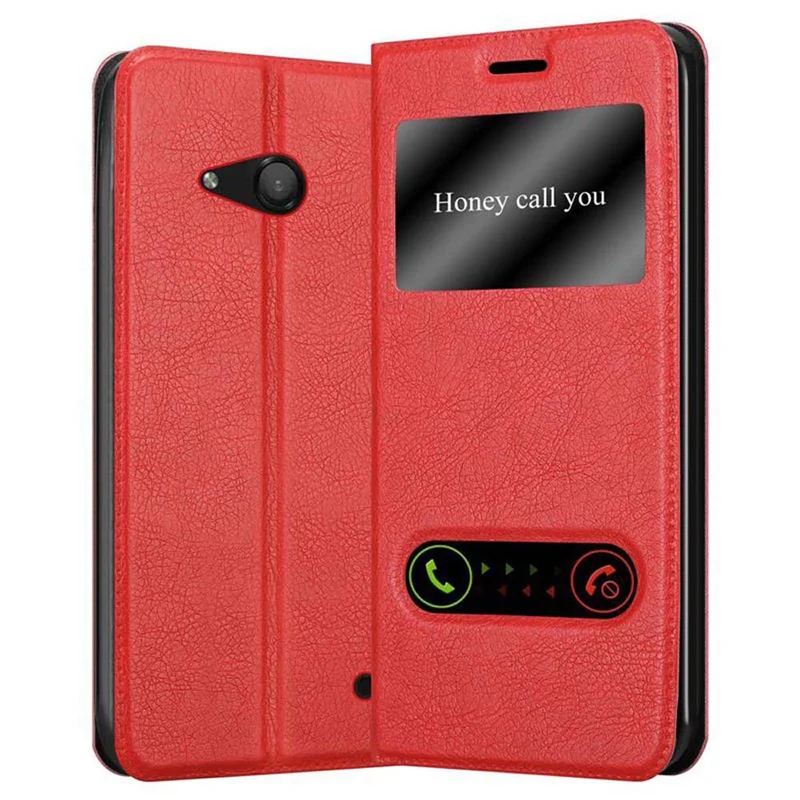 Cadorabo Hülle kompatibel mit Nokia Lumia 550 Schutzhülle mit Magnetverschluss, Standfunktion und 2 Sichtfenstern