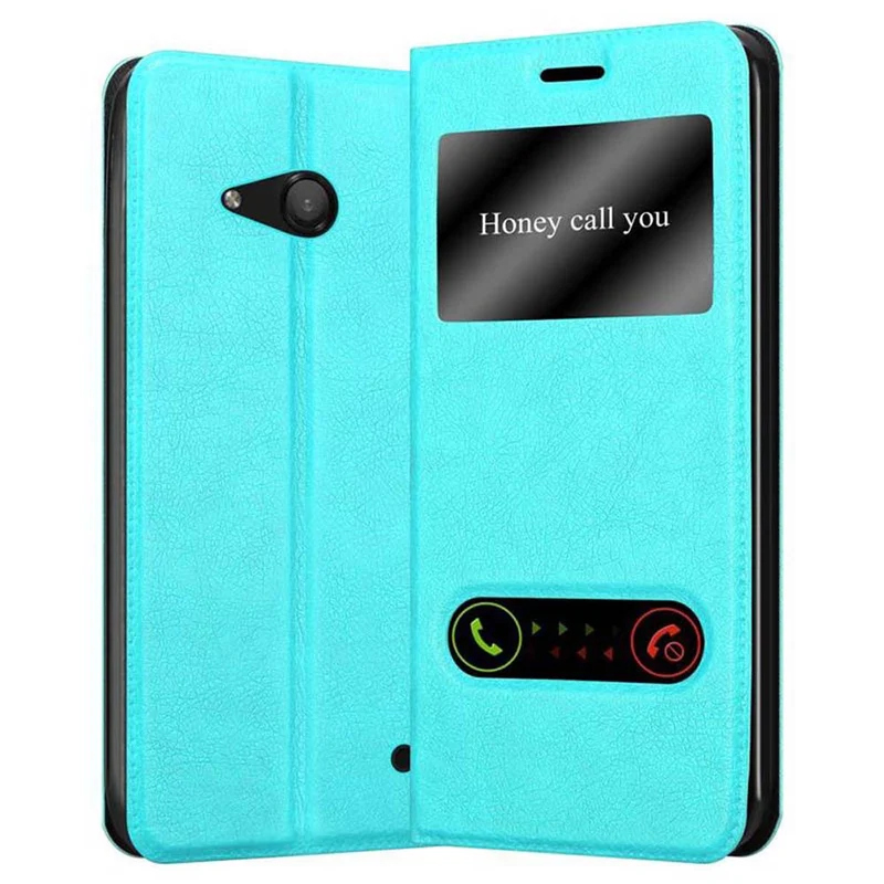 Cadorabo Hülle kompatibel mit Nokia Lumia 550 Schutzhülle mit Magnetverschluss, Standfunktion und 2 Sichtfenstern