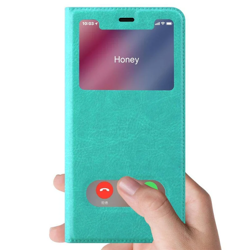Cadorabo Hülle kompatibel mit Apple iPhone XS MAX Schutzhülle mit Magnetverschluss, Standfunktion und 2 Sichtfenstern