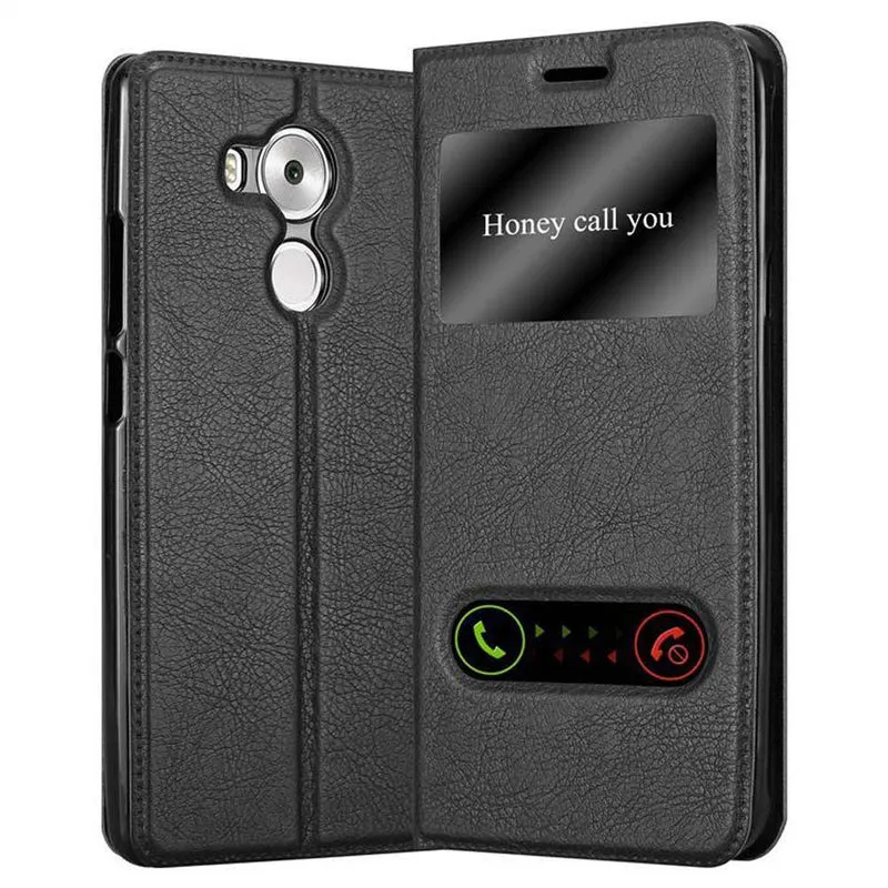 Cadorabo Hülle kompatibel mit Huawei MATE 8 Schutzhülle mit Magnetverschluss, Standfunktion und 2 Sichtfenstern