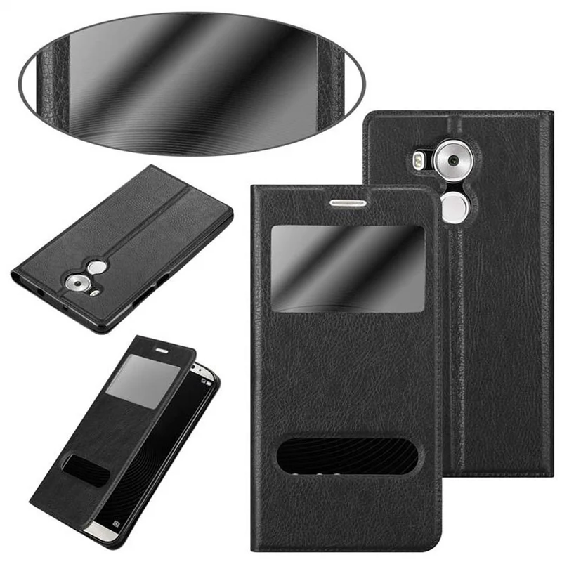 Cadorabo Hülle kompatibel mit Huawei MATE 8 Schutzhülle mit Magnetverschluss, Standfunktion und 2 Sichtfenstern