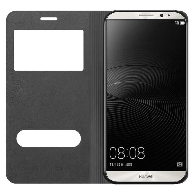 Cadorabo Hülle kompatibel mit Huawei MATE 8 Schutzhülle mit Magnetverschluss, Standfunktion und 2 Sichtfenstern