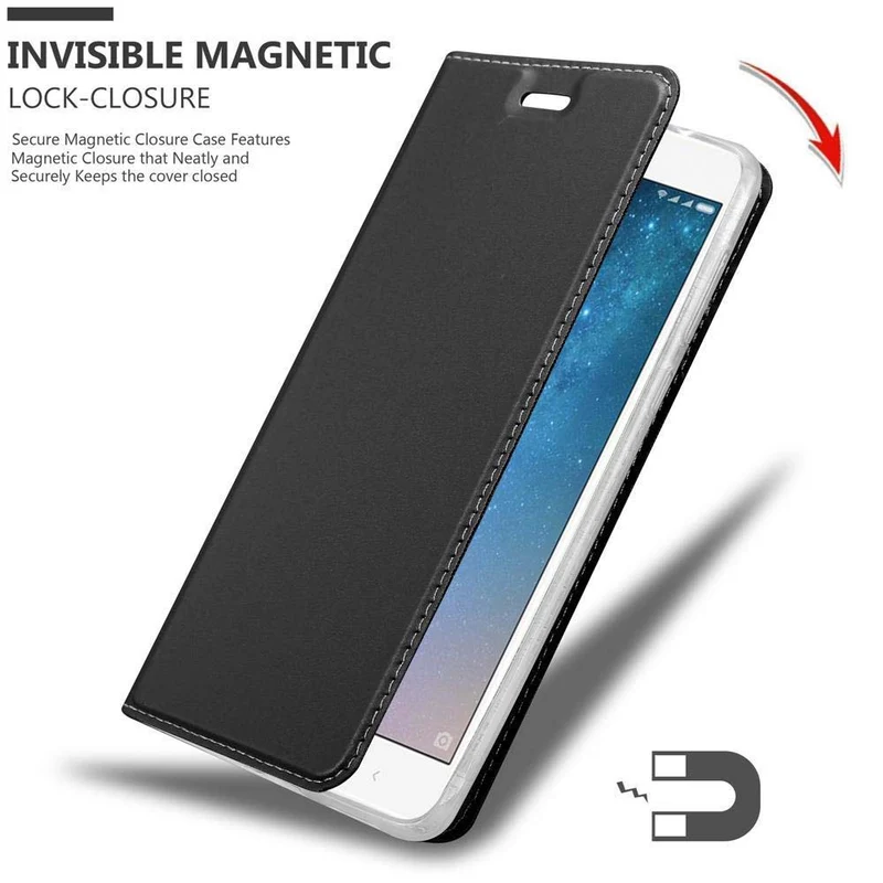 Cadorabo Hülle kompatibel mit Xiaomi Mi MAX 2 Schutzhülle mit Magnetverschluss, Standfunktion und Kartenfach