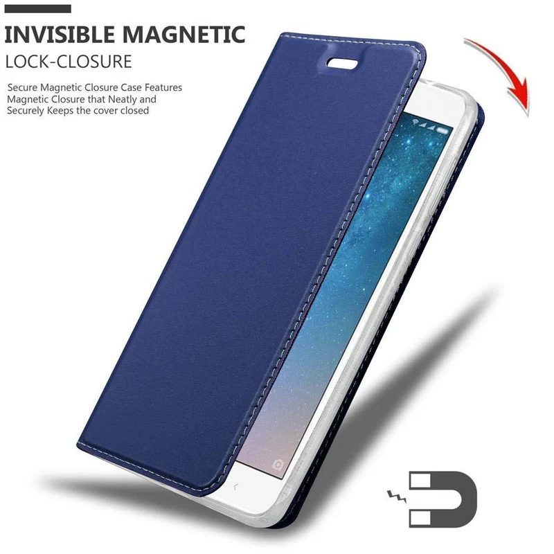 Cadorabo Hülle kompatibel mit Xiaomi Mi MAX 2 Schutzhülle mit Magnetverschluss, Standfunktion und Kartenfach
