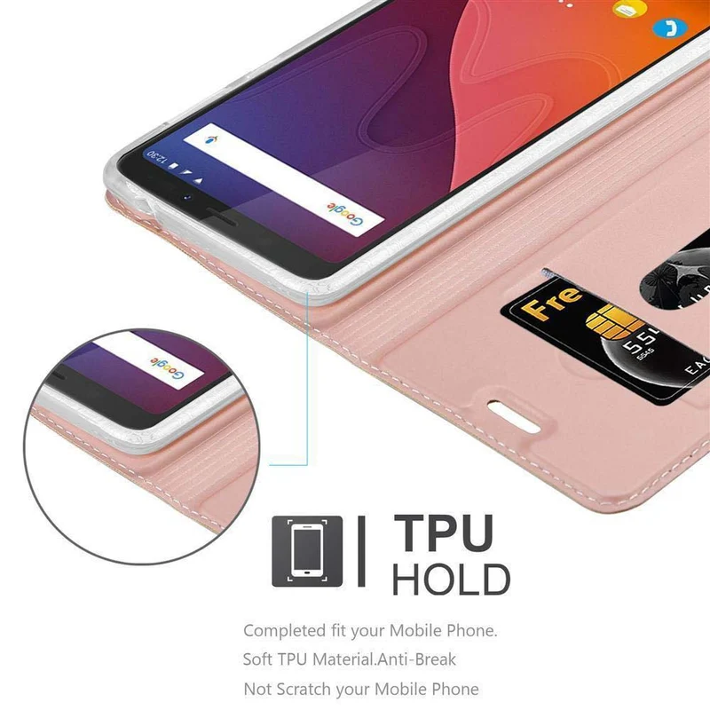 Cadorabo Hülle kompatibel mit WIKO VIEW XL Schutzhülle mit Magnetverschluss, Standfunktion und Kartenfach