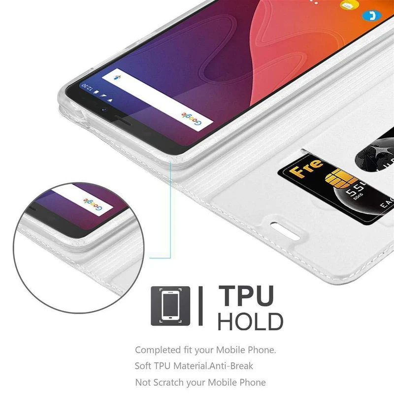 Cadorabo Hülle kompatibel mit WIKO VIEW XL Schutzhülle mit Magnetverschluss, Standfunktion und Kartenfach