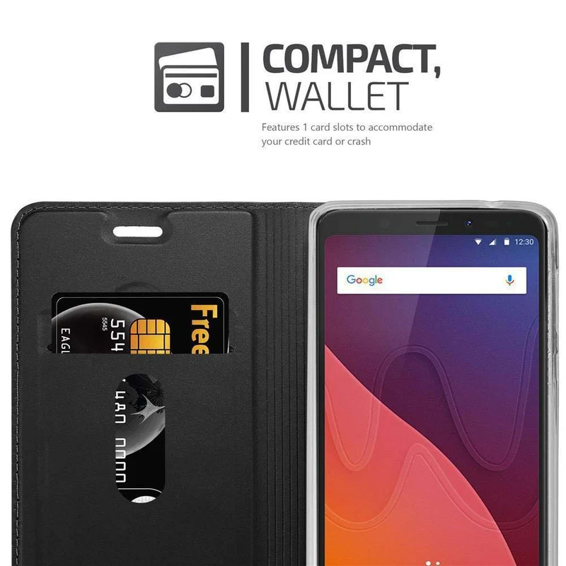 Cadorabo Hülle kompatibel mit WIKO VIEW Schutzhülle mit Magnetverschluss, Standfunktion und Kartenfach