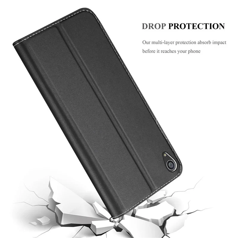 Cadorabo Hülle kompatibel mit Sony Xperia Z5 PREMIUM Schutzhülle mit Magnetverschluss, Standfunktion und Kartenfach