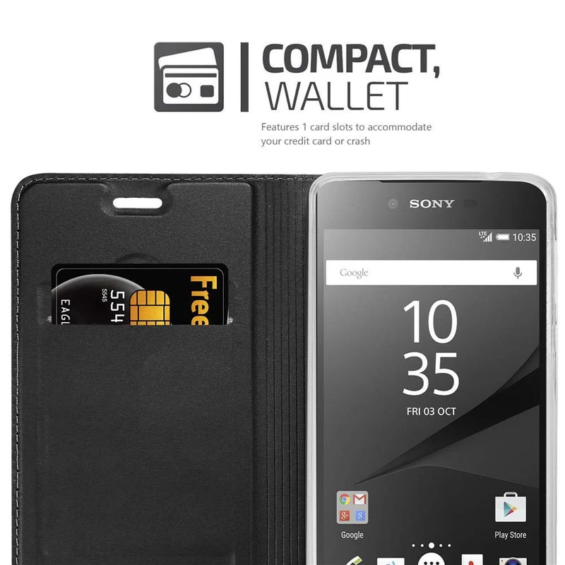 Cadorabo Hülle kompatibel mit Sony Xperia Z5 PREMIUM Schutzhülle mit Magnetverschluss, Standfunktion und Kartenfach