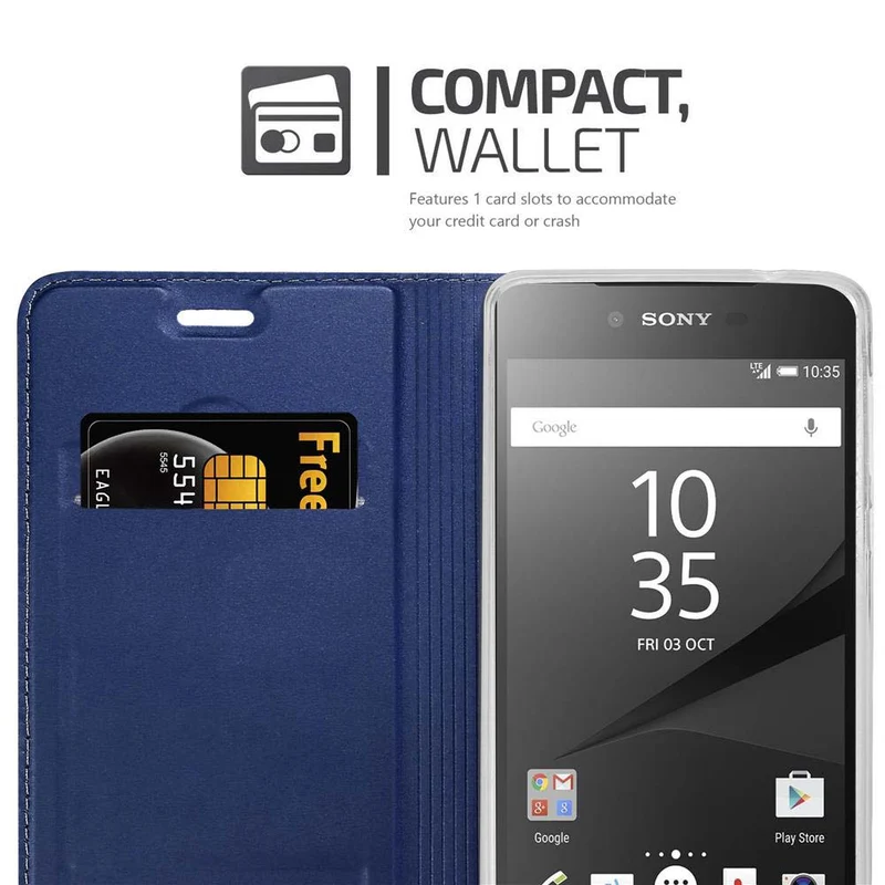 Cadorabo Hülle kompatibel mit Sony Xperia Z5 PREMIUM Schutzhülle mit Magnetverschluss, Standfunktion und Kartenfach