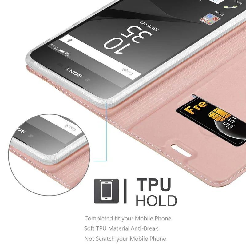 Cadorabo Hülle kompatibel mit Sony Xperia Z5 PREMIUM Schutzhülle mit Magnetverschluss, Standfunktion und Kartenfach