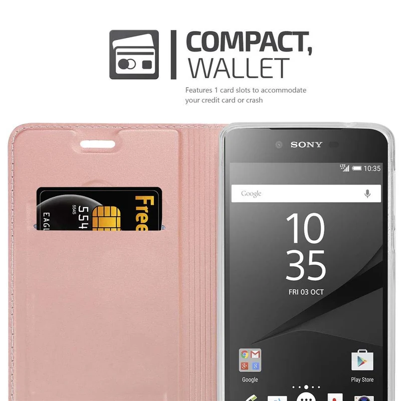 Cadorabo Hülle kompatibel mit Sony Xperia Z5 PREMIUM Schutzhülle mit Magnetverschluss, Standfunktion und Kartenfach
