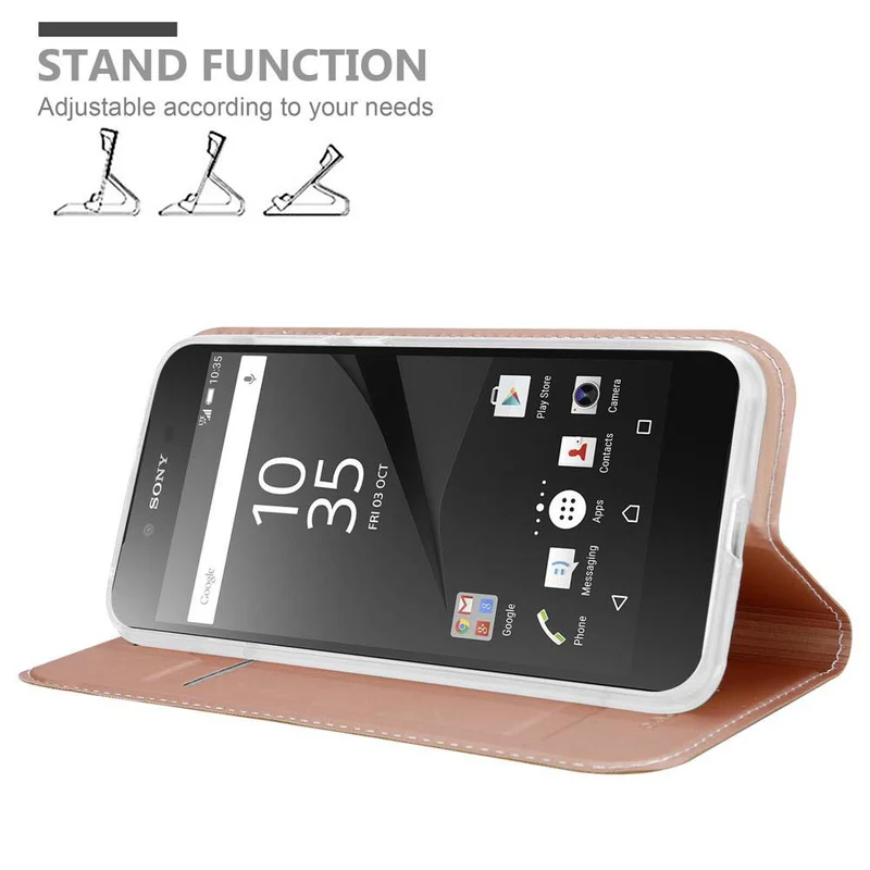 Cadorabo Hülle kompatibel mit Sony Xperia Z5 PREMIUM Schutzhülle mit Magnetverschluss, Standfunktion und Kartenfach