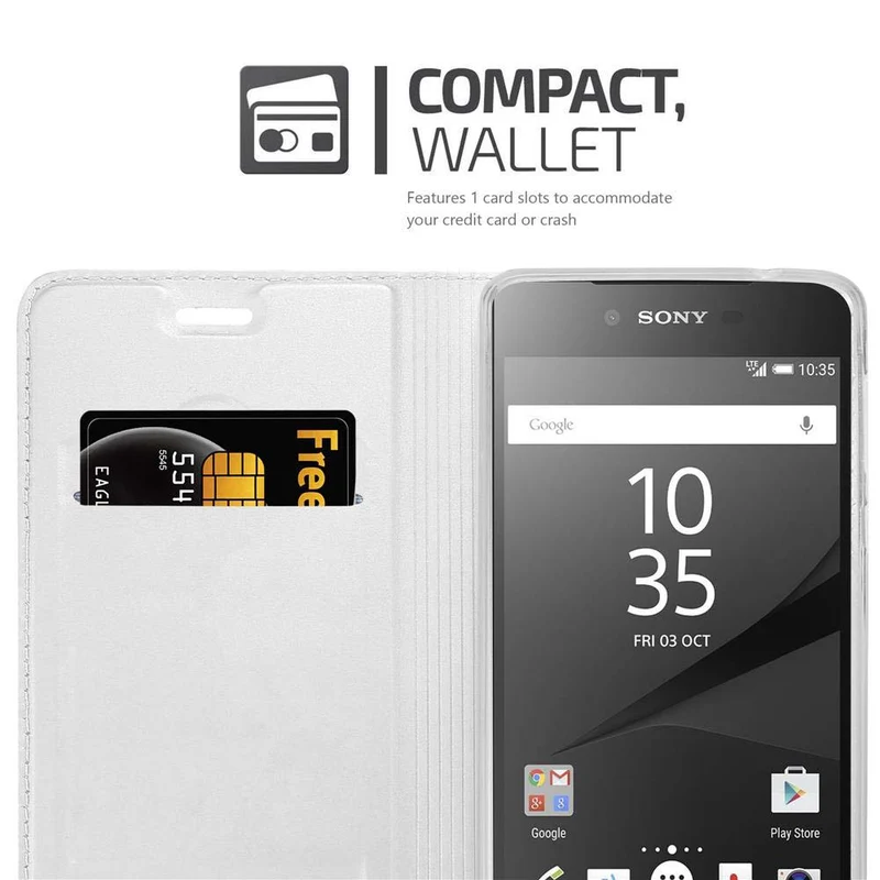 Cadorabo Hülle kompatibel mit Sony Xperia Z5 PREMIUM Schutzhülle mit Magnetverschluss, Standfunktion und Kartenfach
