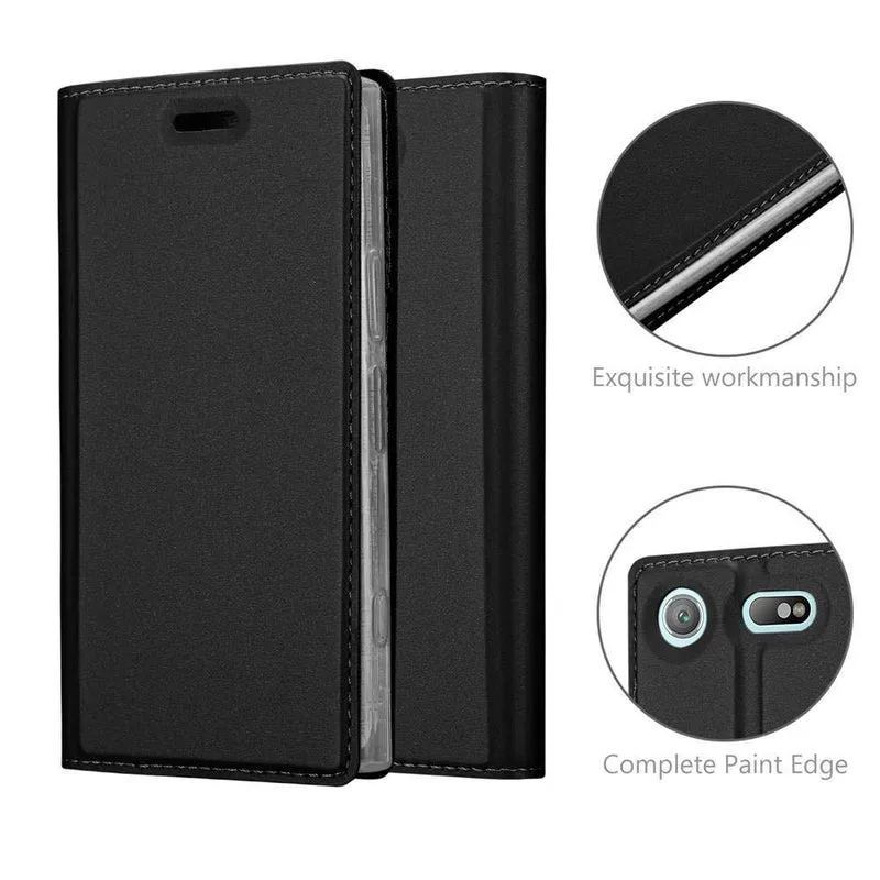 Cadorabo Hülle kompatibel mit Sony Xperia XZ1 COMPACT Schutzhülle mit Magnetverschluss, Standfunktion und Kartenfach