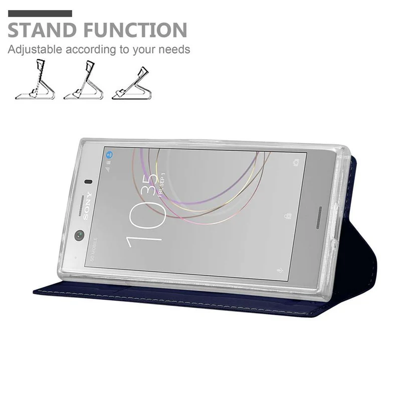 Cadorabo Hülle kompatibel mit Sony Xperia XZ1 COMPACT Schutzhülle mit Magnetverschluss, Standfunktion und Kartenfach